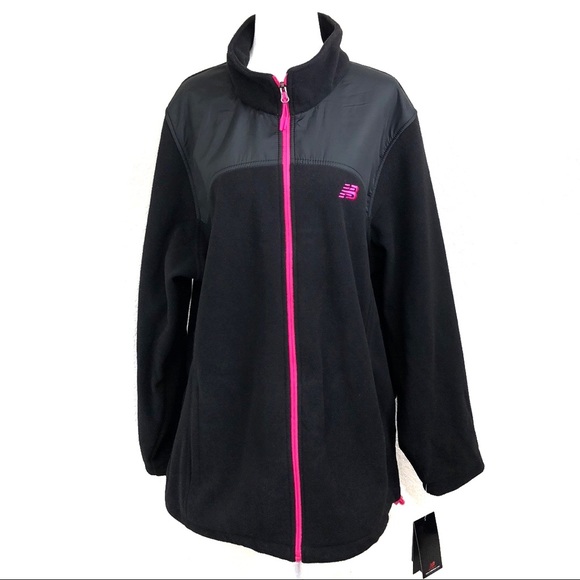 New Balance Jackets & Blazers - NWT New Balance Black Pink Zip Up Fleece Jacket